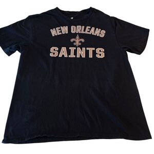 NFL Team Appareal Mens Tee Shirt Adult Size Medium Black Tee  New Orleans Saints